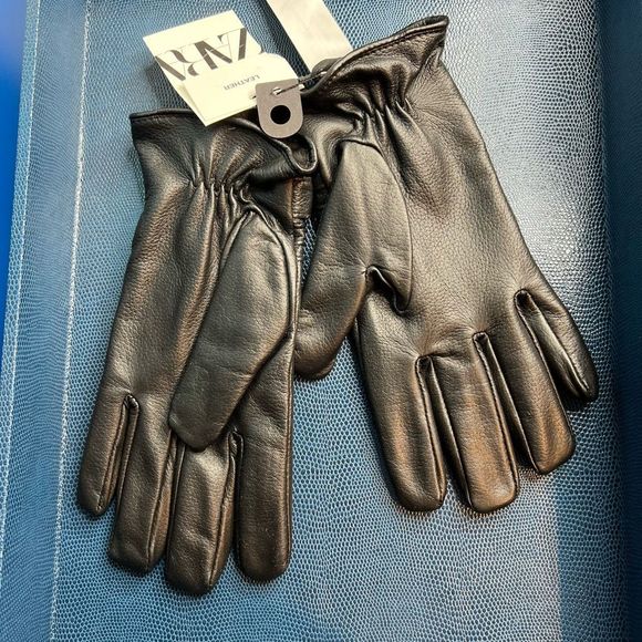 NWT Zara leather gloves with topstitching - Picture 7 of 8